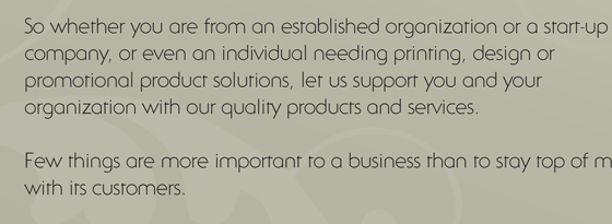 quality printing, design and promotional products